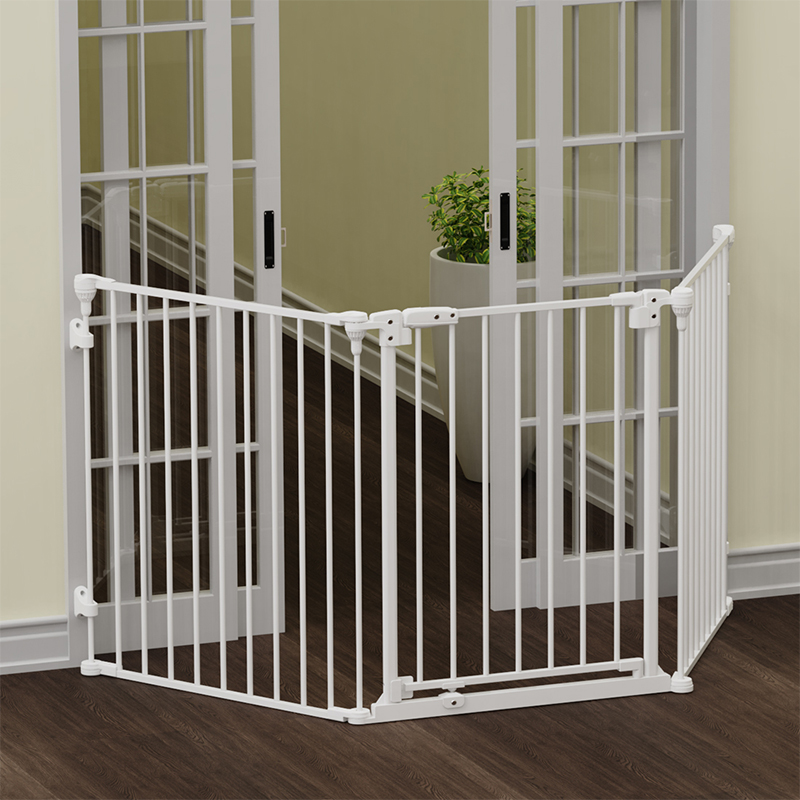 3035 3 Panel Easy Locking Metal Folding Child Safety Gate Fence